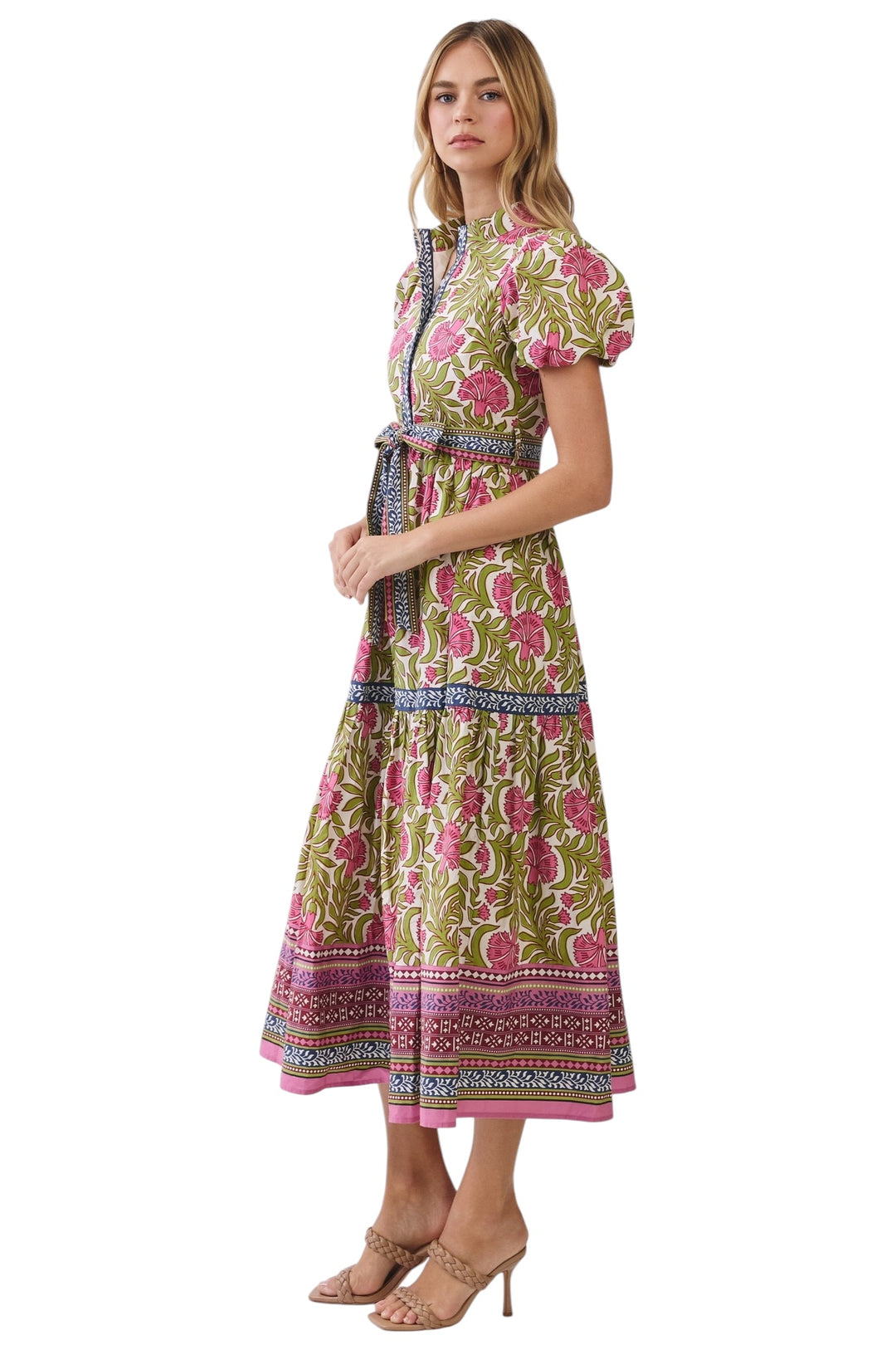Dixon Block Print Midi Dress