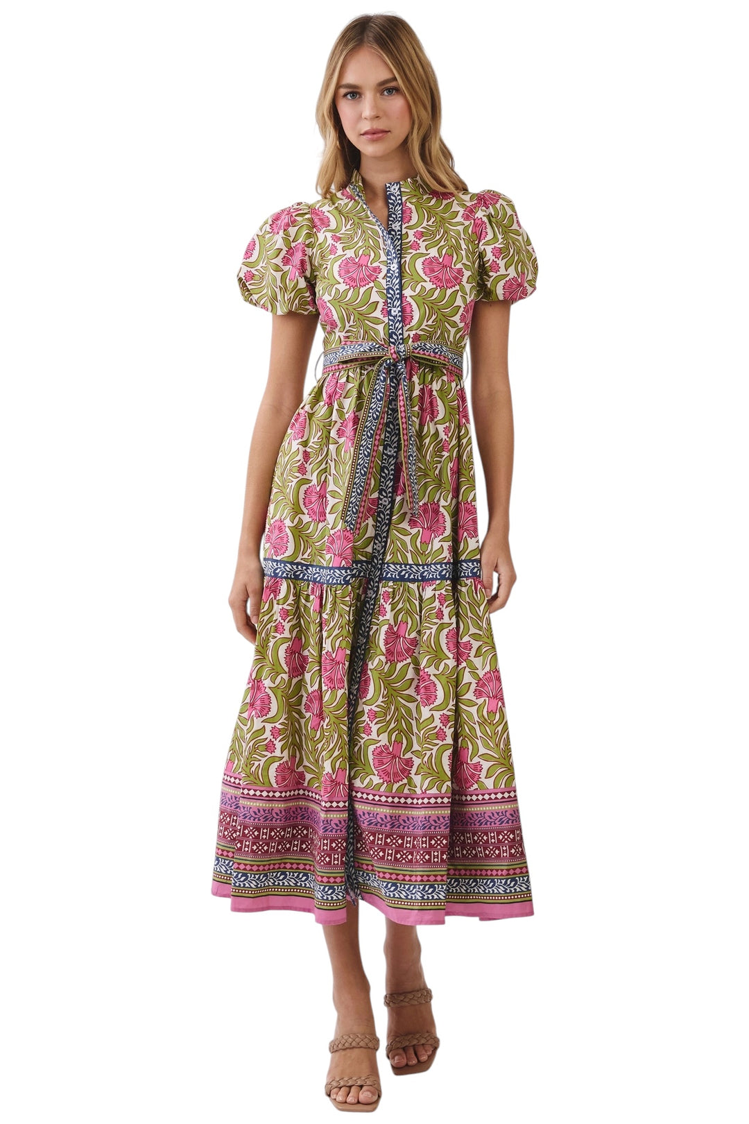 Dixon Block Print Midi Dress
