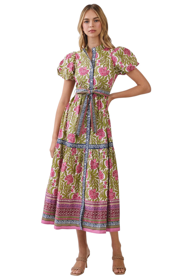 Dixon Block Print Midi Dress