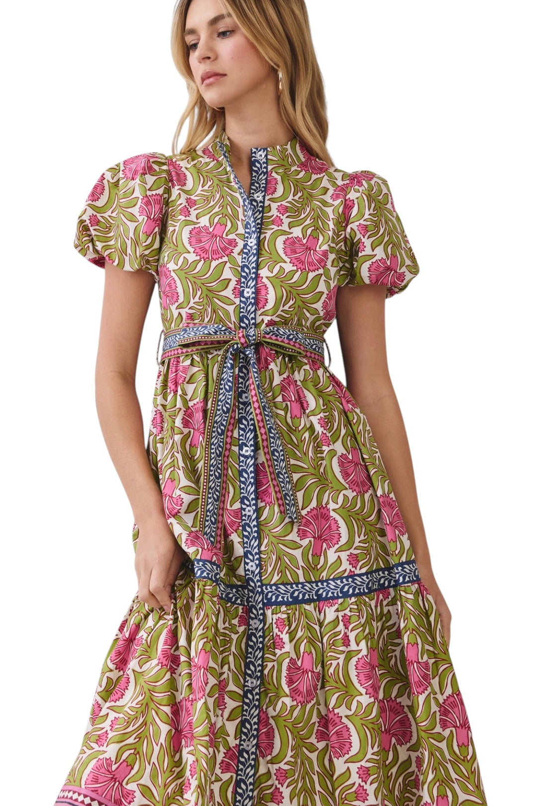 Dixon Block Print Midi Dress