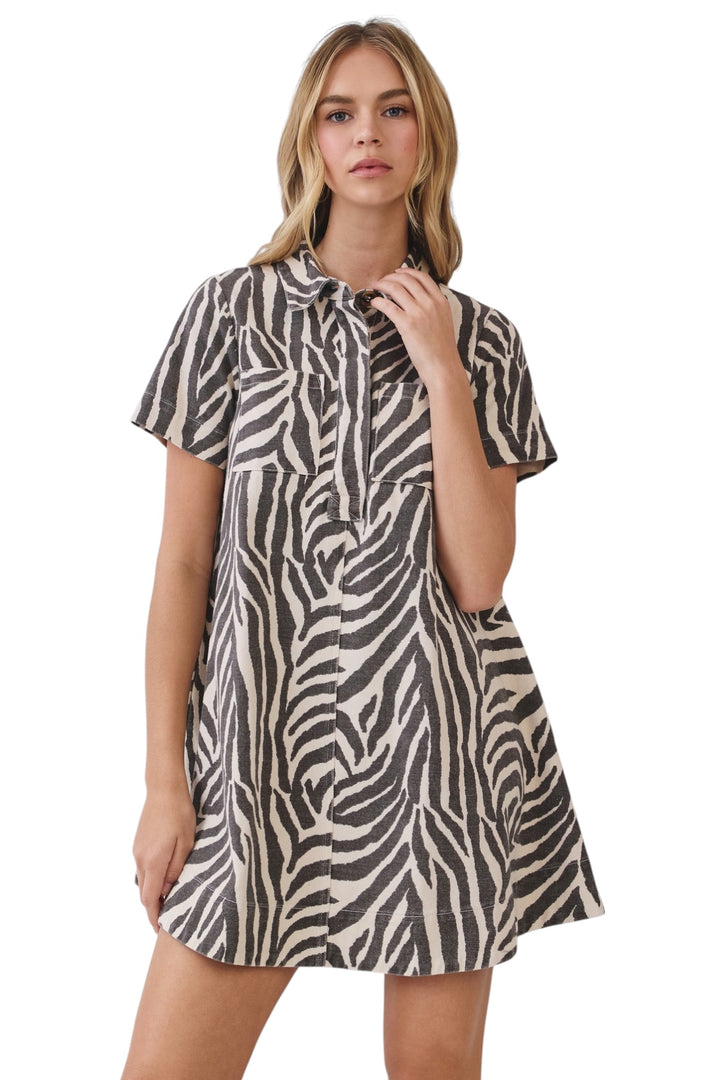 Franco Zebra Mini Dress