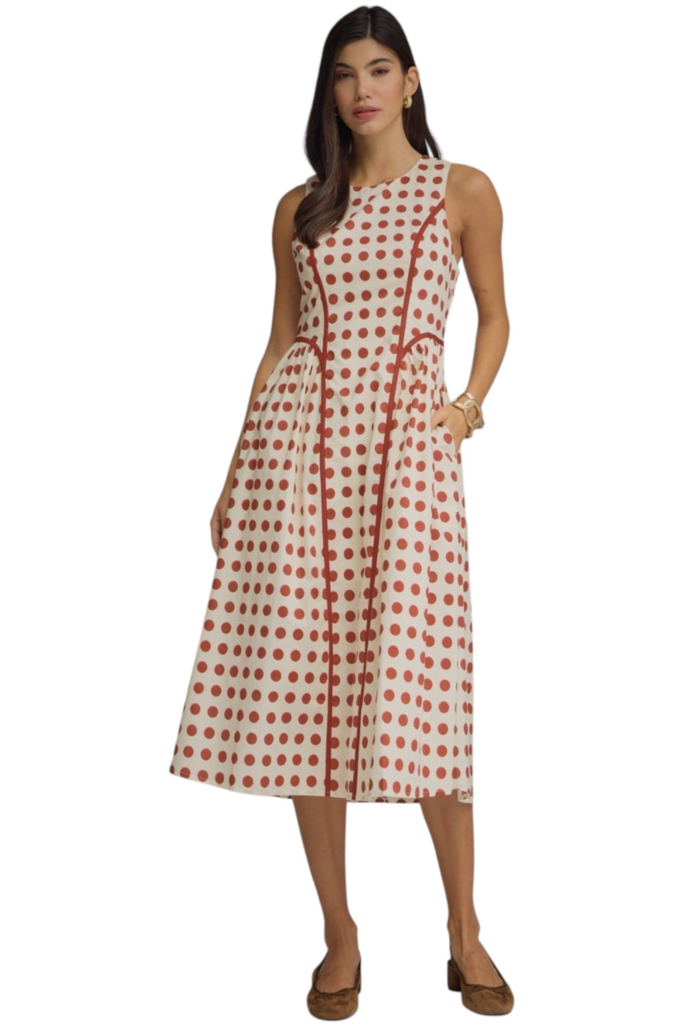 Meeker Dot Midi Dress