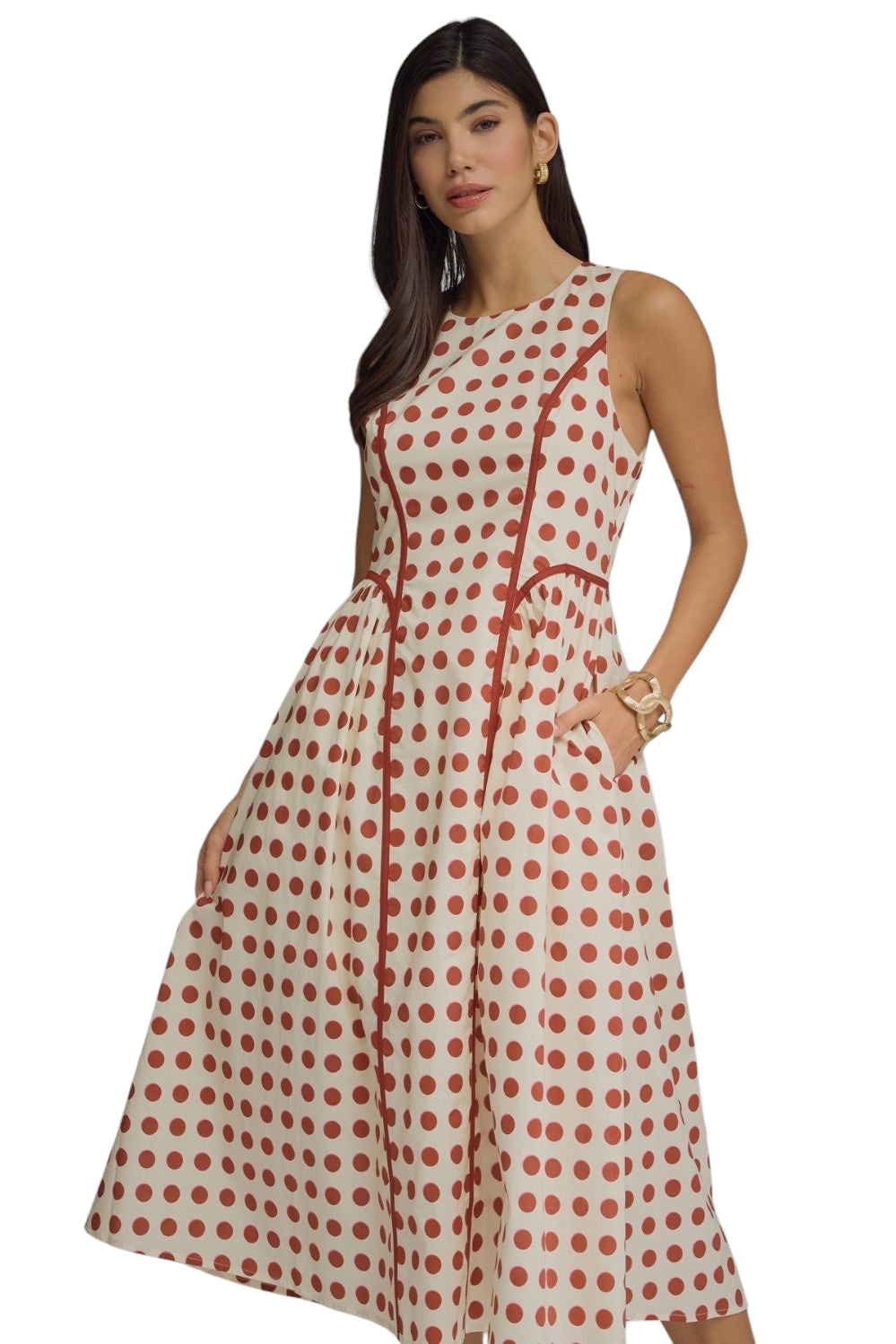 Meeker Dot Midi Dress