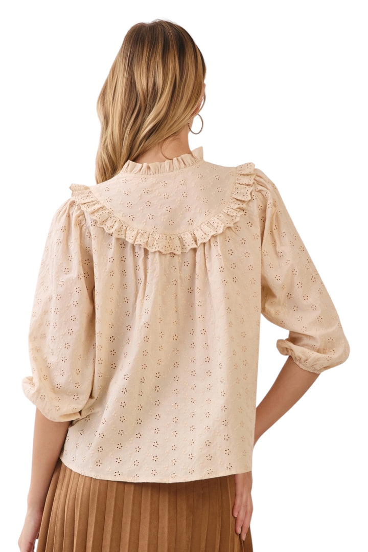 Wooten Eyelet Trim Top