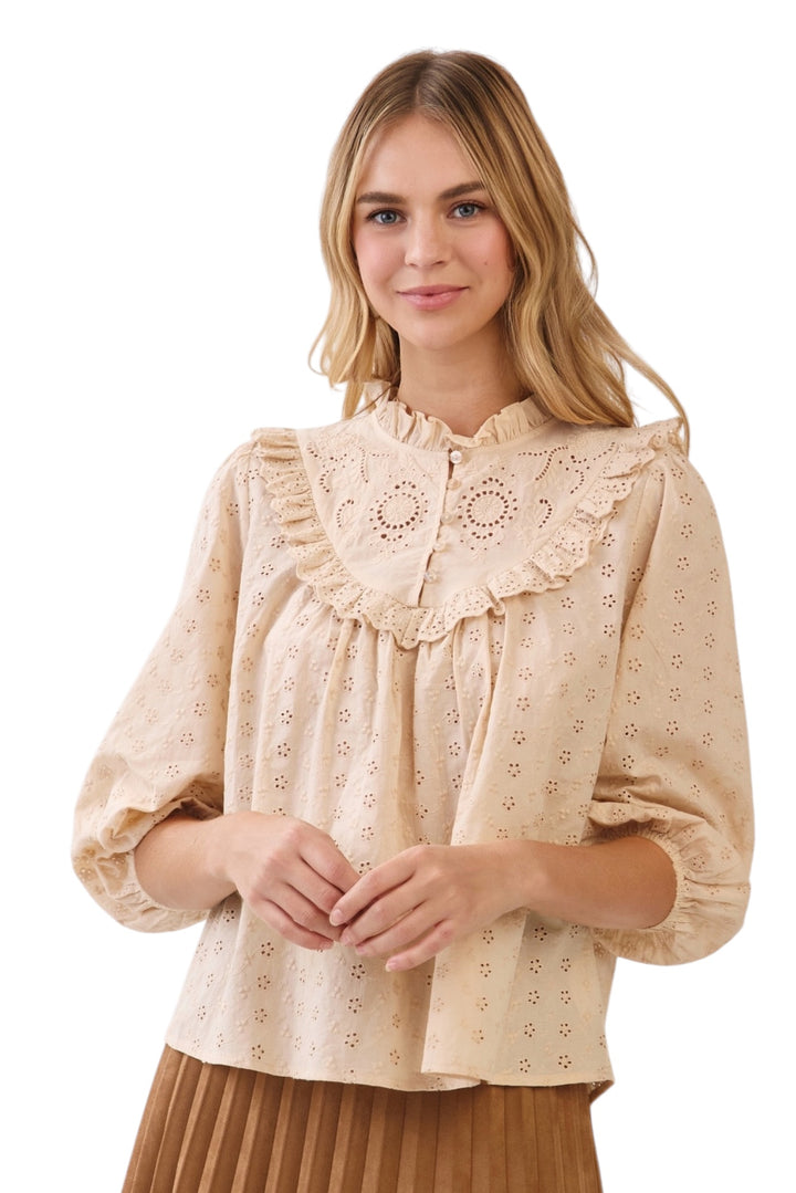 Wooten Eyelet Trim Top