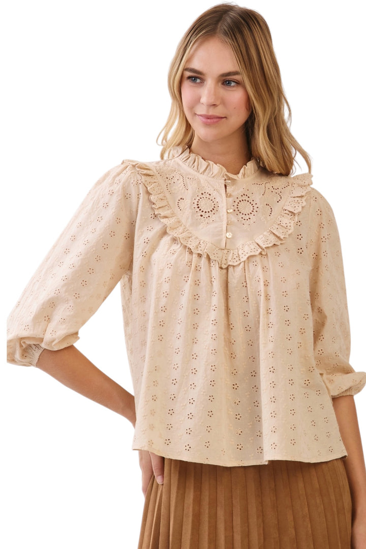 Wooten Eyelet Trim Top
