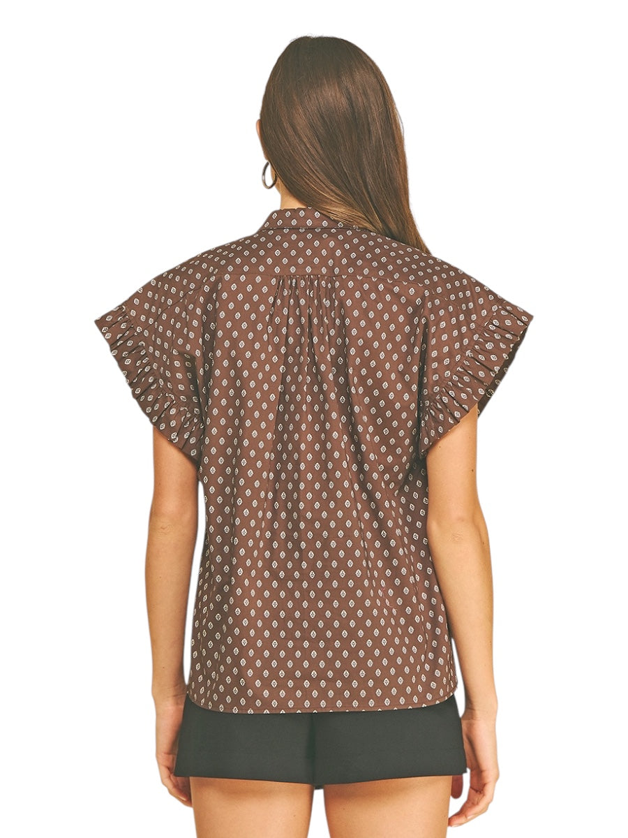 Mullins Geometric Printed Top