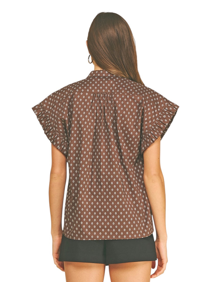 Mullins Geometric Printed Top