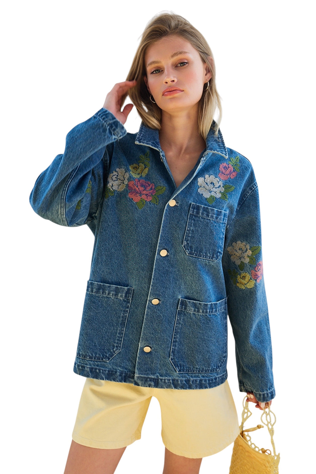 Faye Cross Stitch Denim Jacket