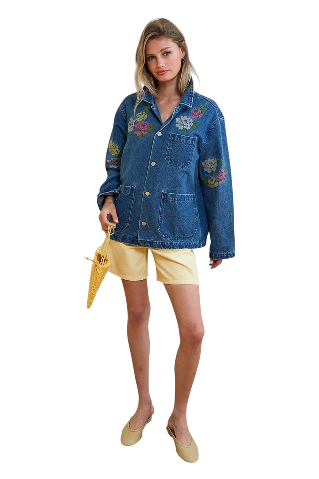 Faye Cross Stitch Denim Jacket