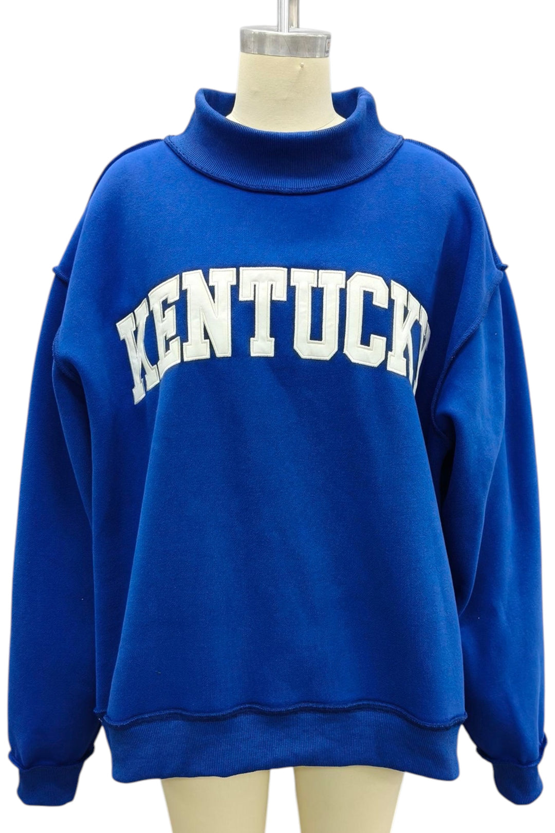 Kentucky Blue Applique Mock Neck