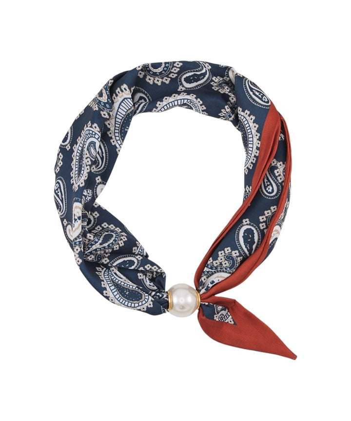 Printed Magnetic Pearl Scarf Necklace