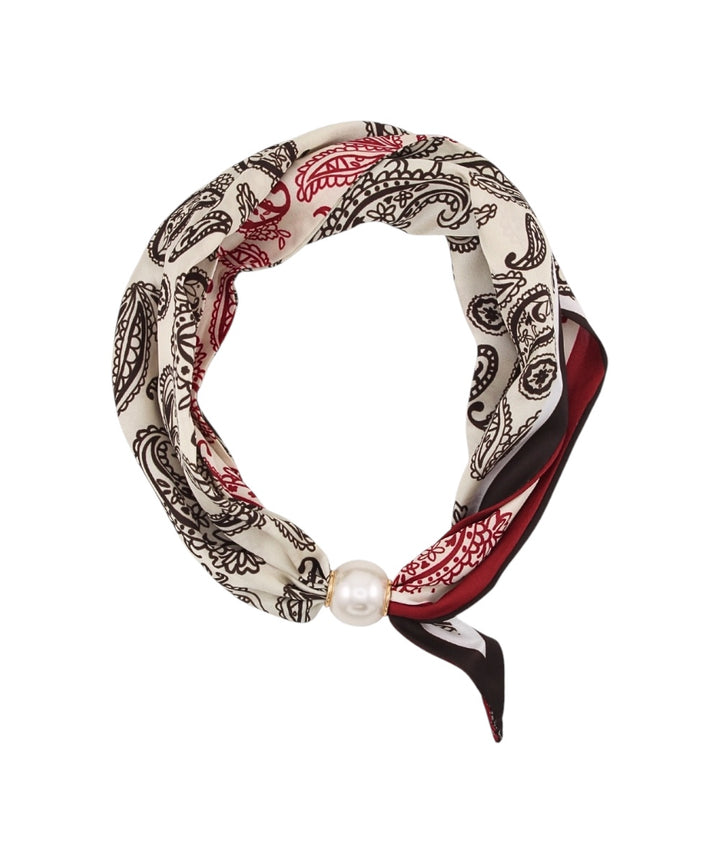 Printed Magnetic Pearl Scarf Necklace