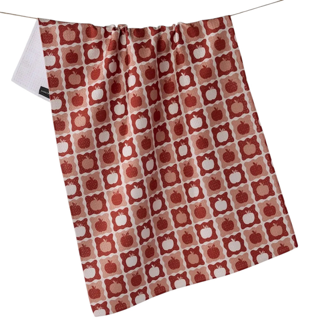 Apple Quilt Geometry Tea Towel