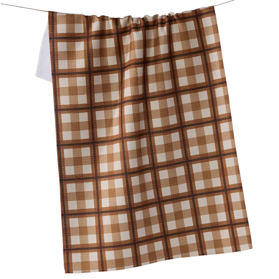 Rich Cocoa Geometry Tea Towel