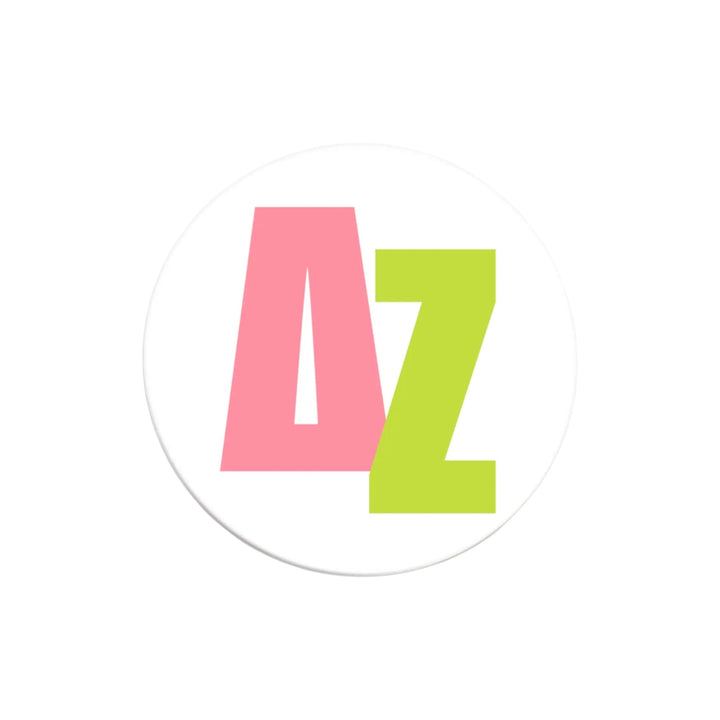 Block Letter Sorority Button