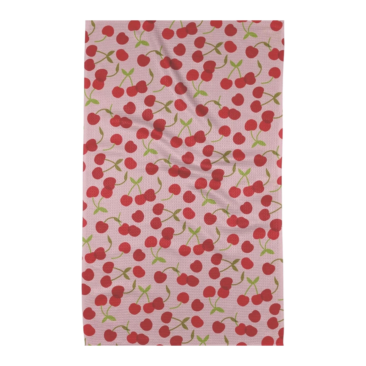 Cheery Cherries Geometry Kitchen Tea Towel