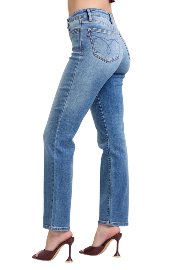 Vintage Wash Thermal Straight Judy Blue Jeans