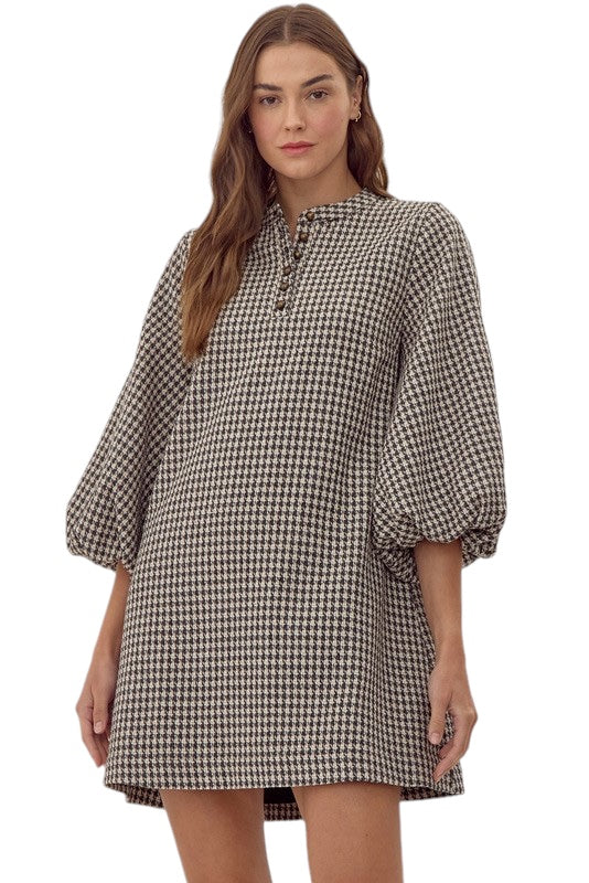 Madden Houndstooth Mini Dress