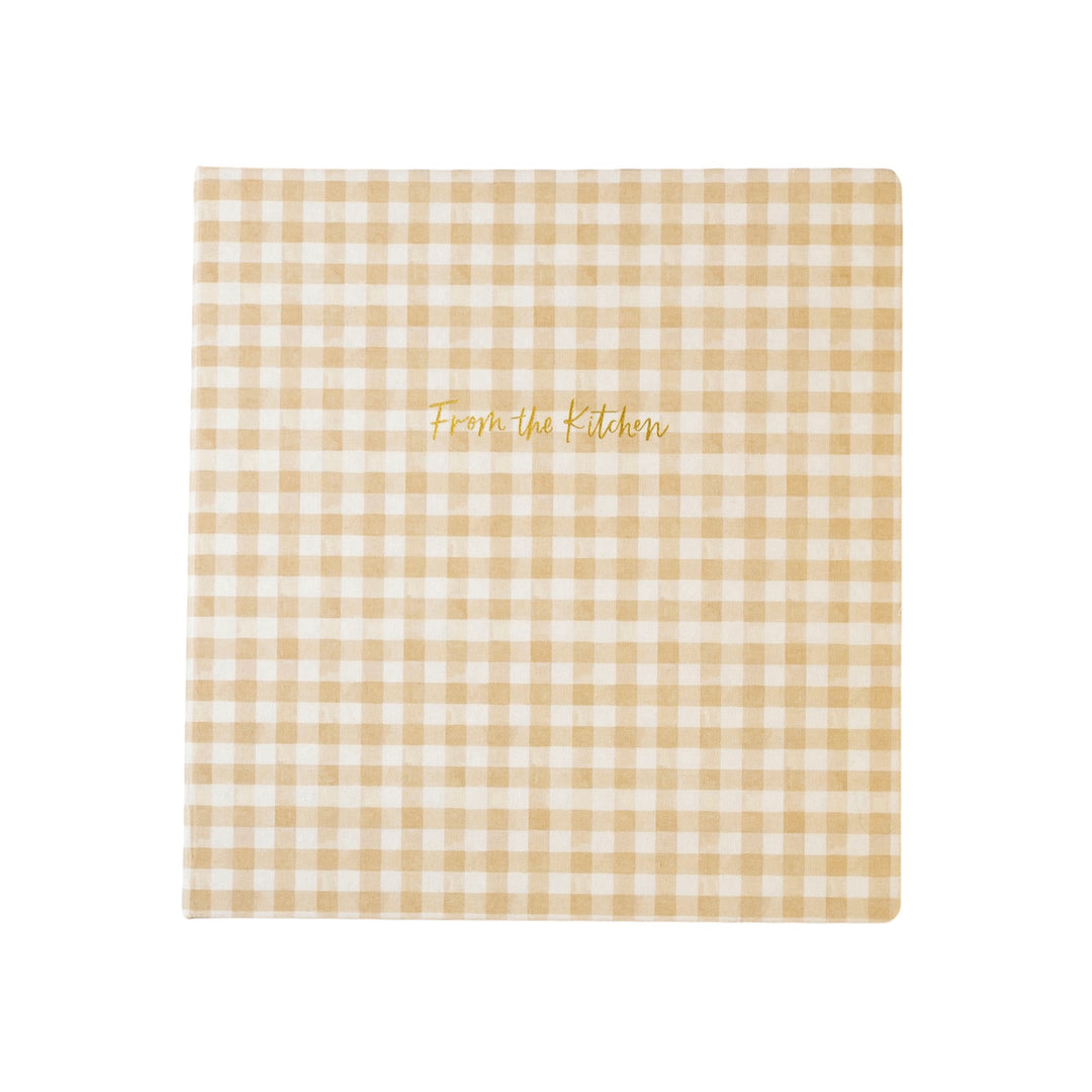 Beige Gingham Recipe Binder