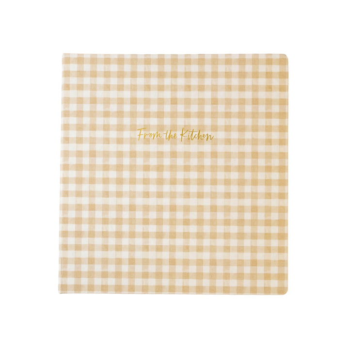 Beige Gingham Recipe Binder