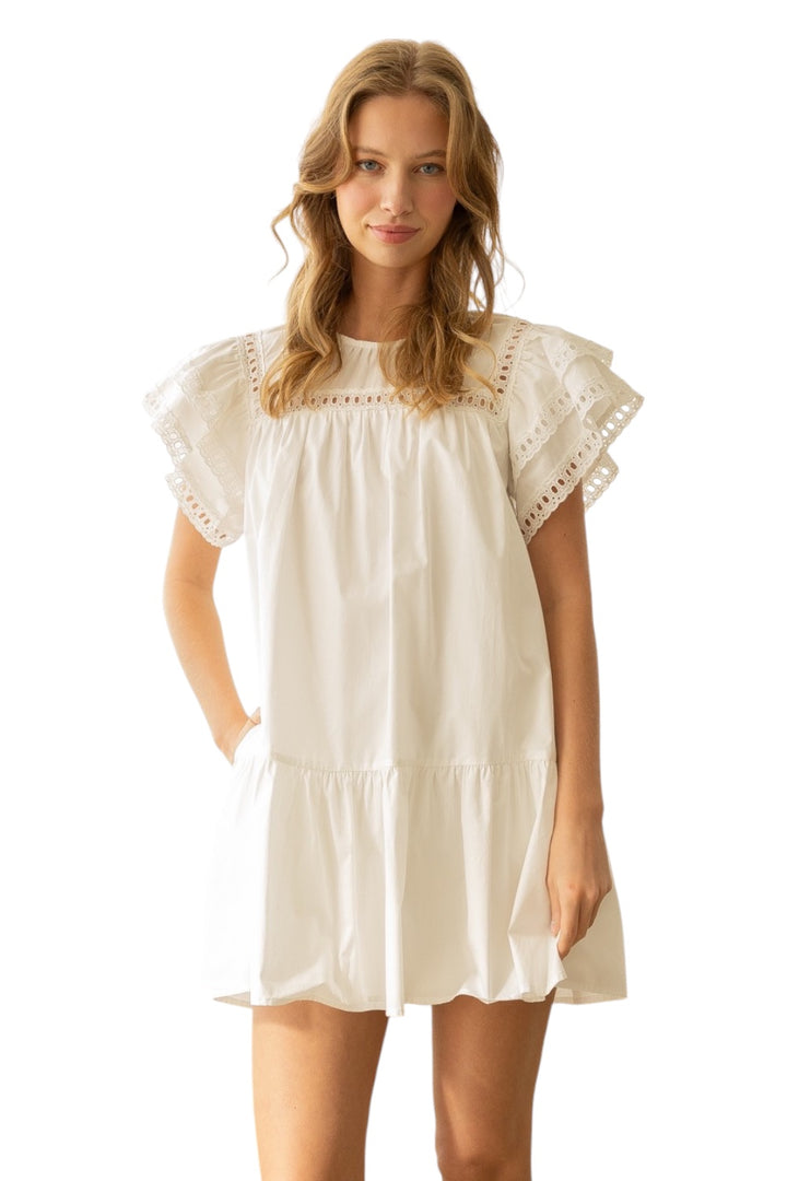Blake Yoke Trim Mini Dress
