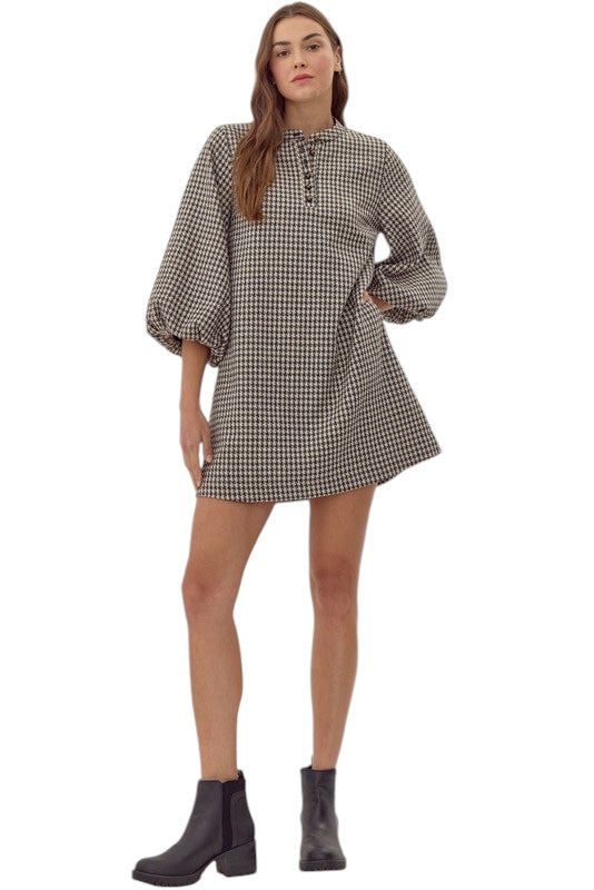 Madden Houndstooth Mini Dress