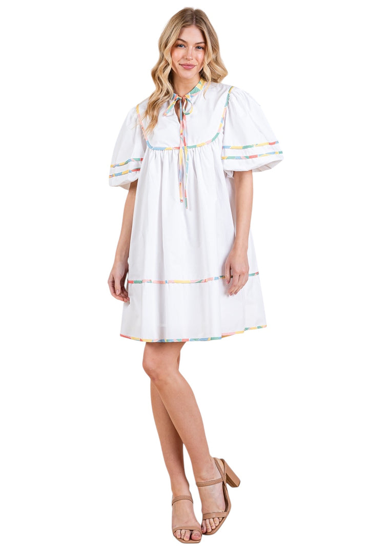 Finn Multicolor Trim Mini Dress