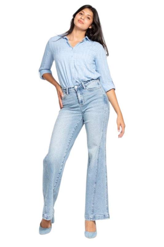 Side Seam Wide Leg Judy Blue Jeans