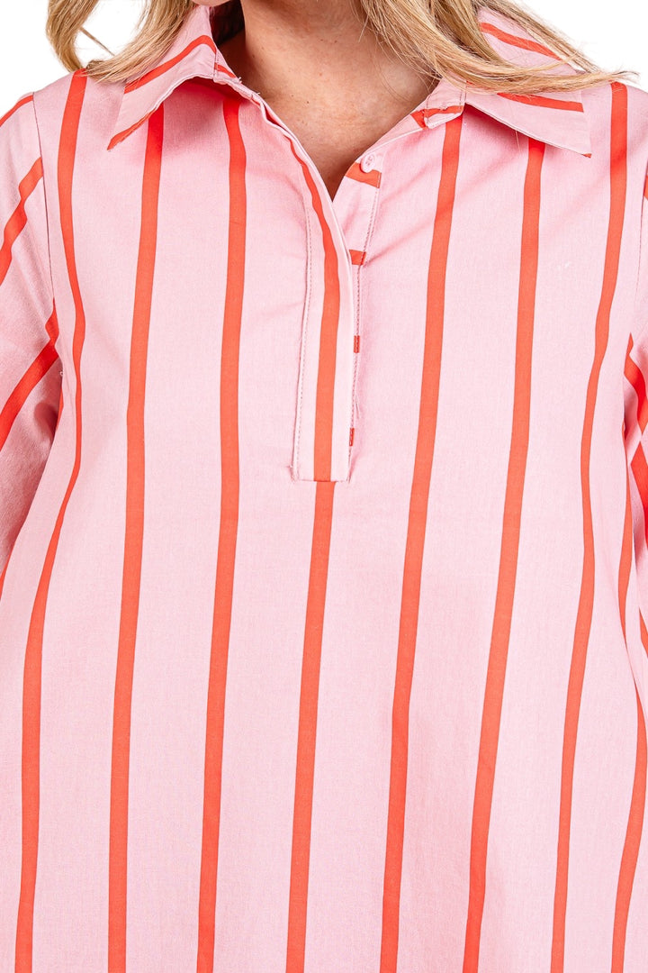 Darcy Stripe Mini Shirt Dress