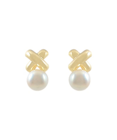 X Pearl Earrings