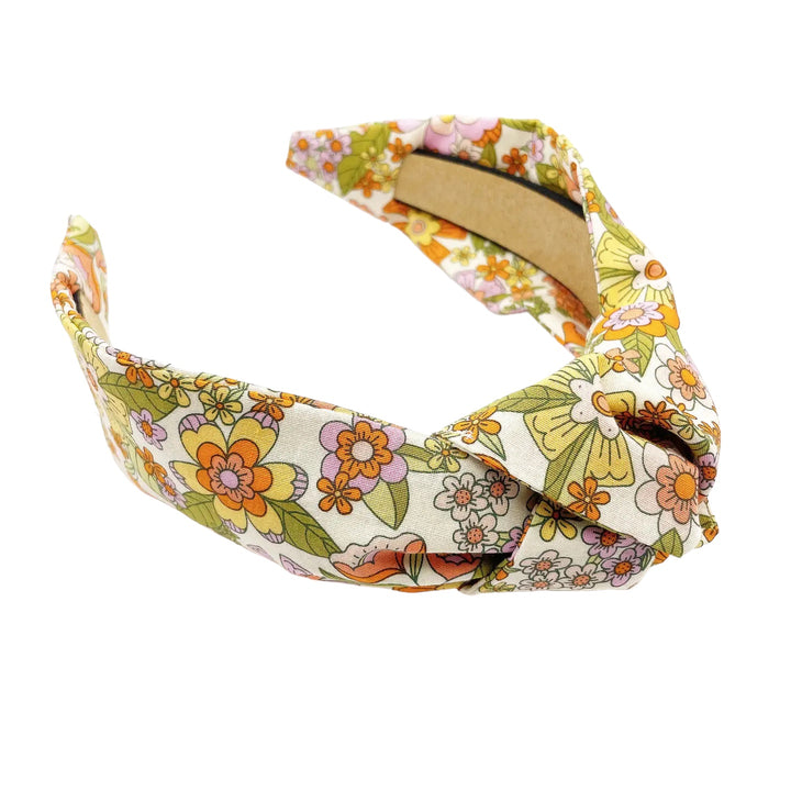 Retro Floral Knotted Headband