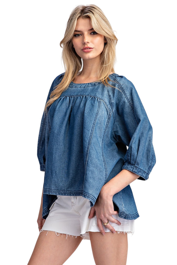 Langley Denim Swing Top