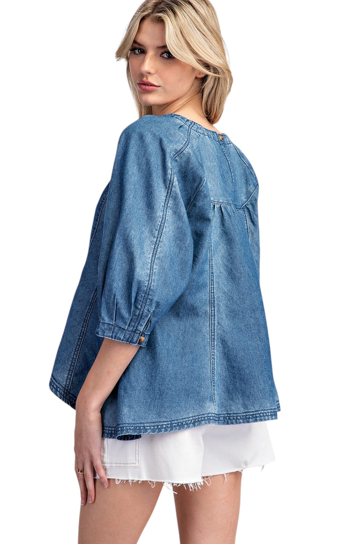 Langley Denim Swing Top