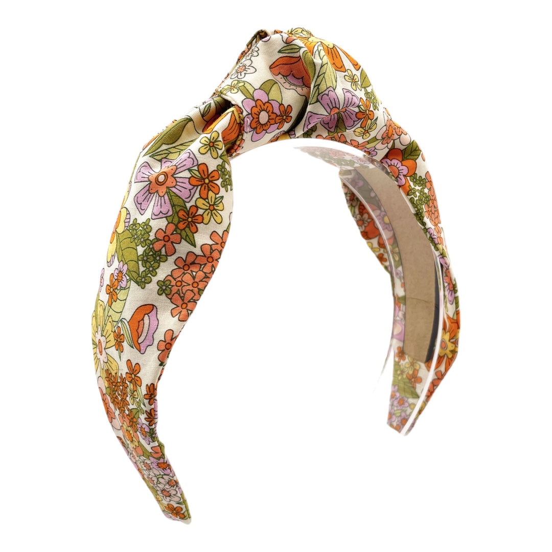 Retro Floral Knotted Headband