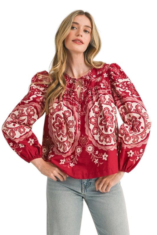 Berkley Medallion Printed Top