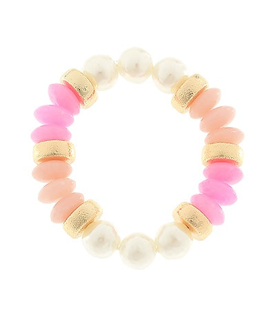 Pearl & Color Beaded Bracelet