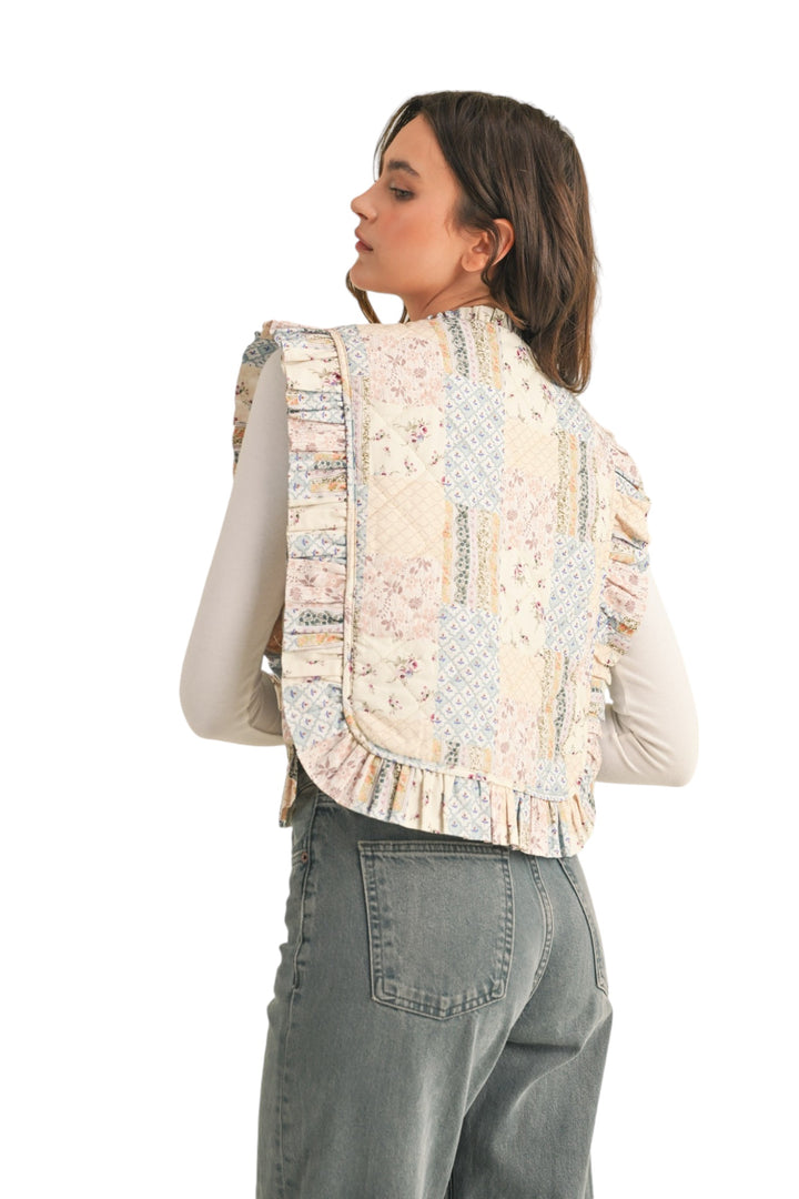 Willa Patchwork Ruffle Vest