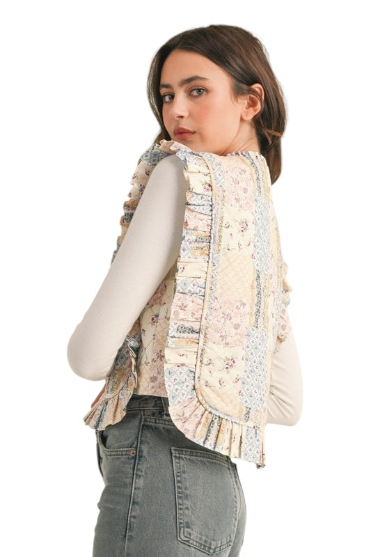 Willa Patchwork Ruffle Vest