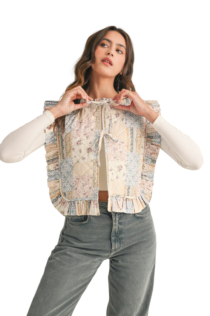 Willa Patchwork Ruffle Vest