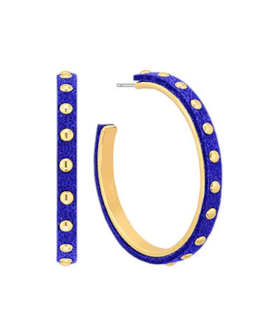 Studded Leather Hoops