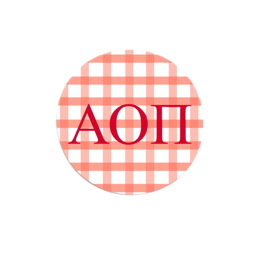 Sorority Gingham Button