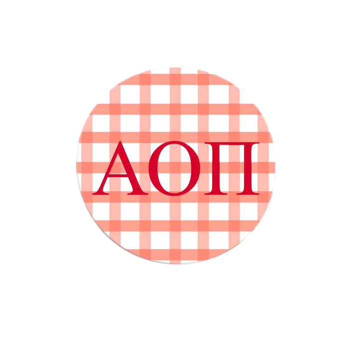 Sorority Gingham Button