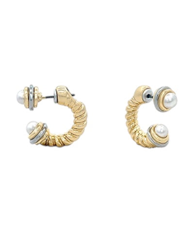 Pearl Textured Hoops