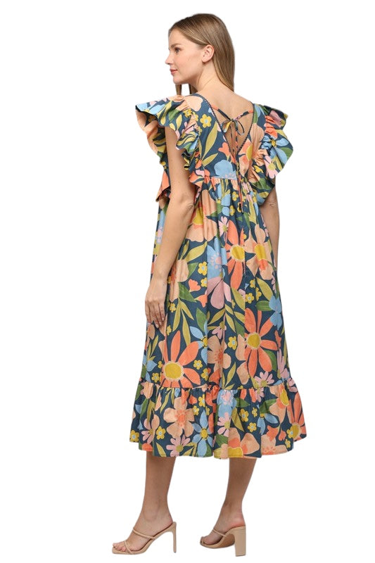 Aggie Floral Midi Dress