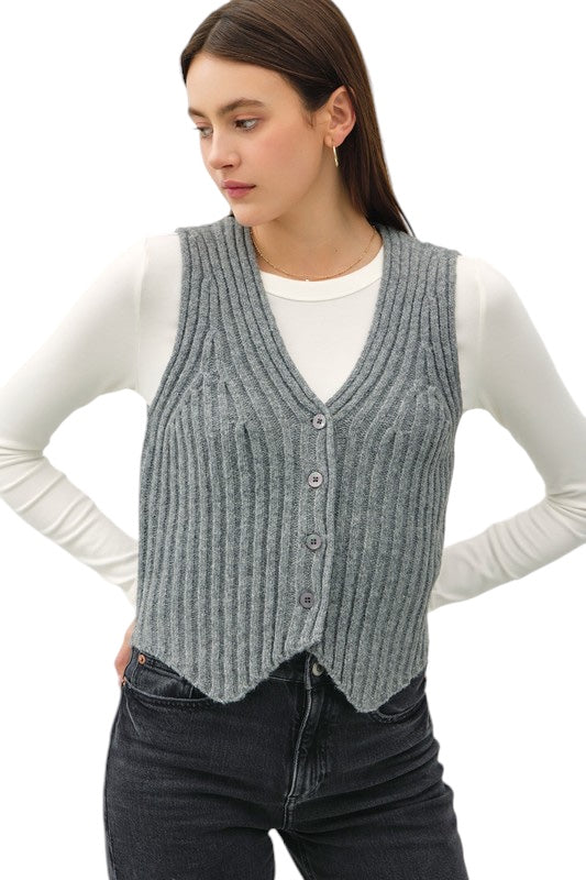 Jagger Rib Knit Sweater Vest