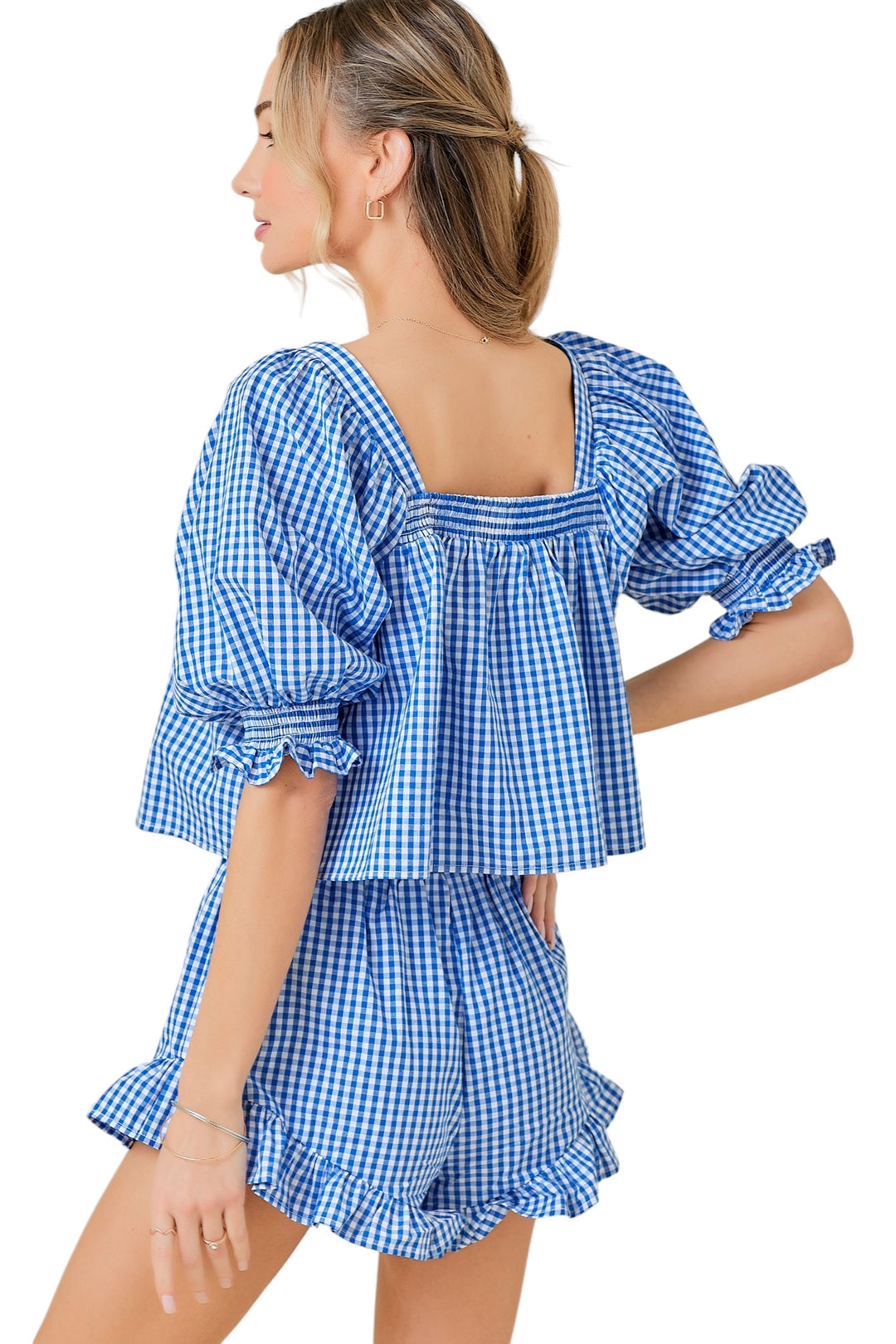Cannon Ruffle Gingham Top