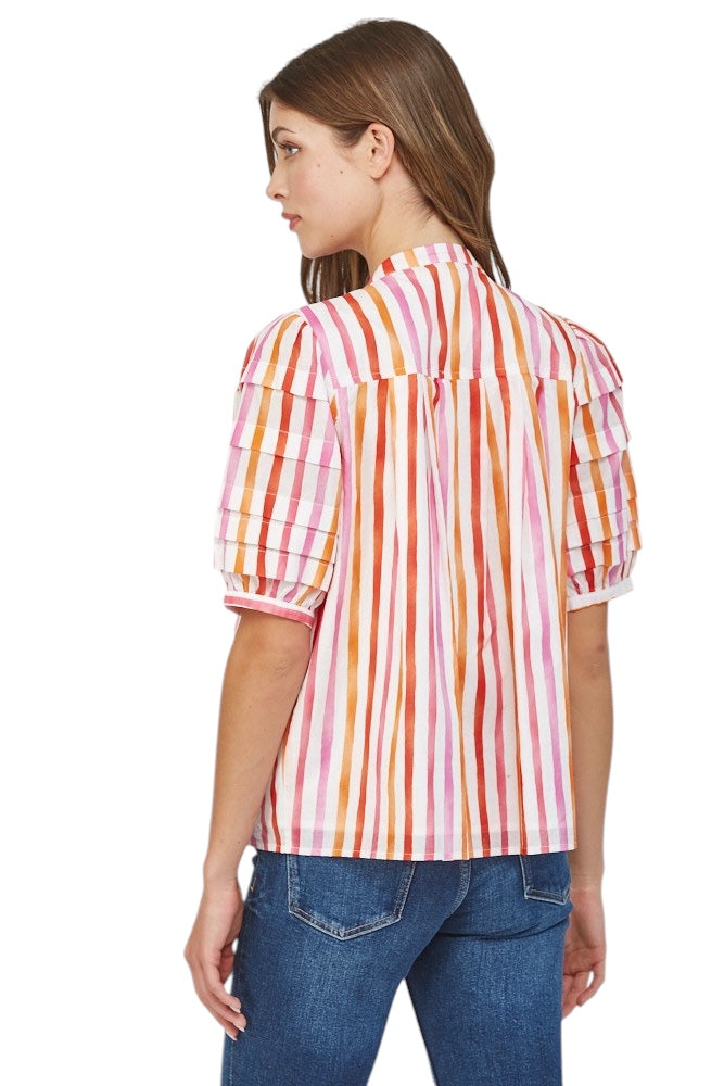 Lou Striped Poplin Top