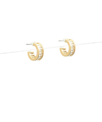 Brass Baguette Hoops