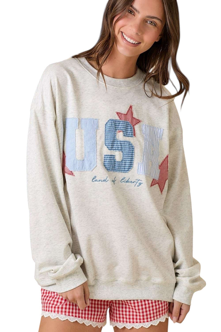 Land Of Liberty Patchwork Pullover